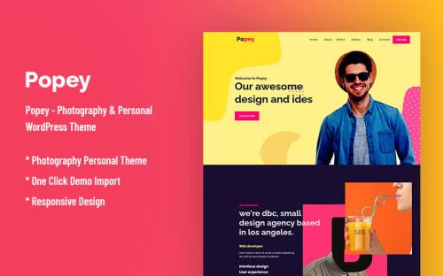 Popey - Personal & CV Responsive WordPress Theme theme free